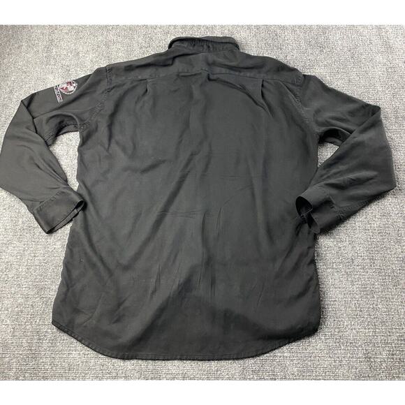 Hugo Boss Golf Shirt Mens Large Black Long Sleeve Button Down National Golf Club - Picture 2 of 10